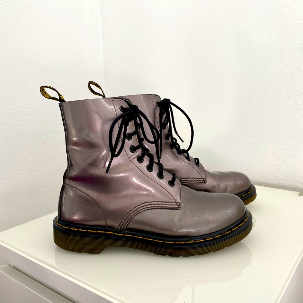 Authentic Pewter 1460 Dr. Martens Combat Boots!
